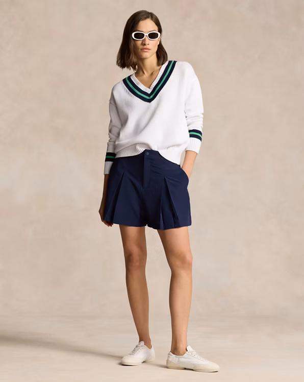 Four-Way-Stretch Pleated Short