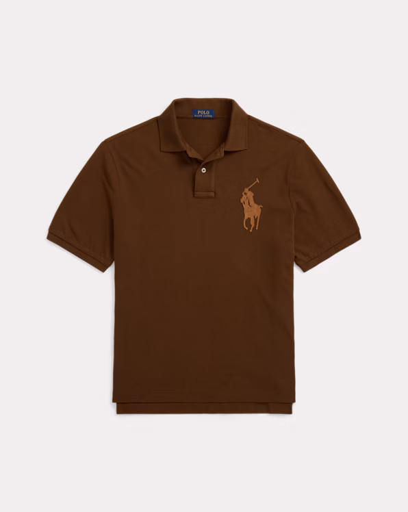 Classic Fit Leather-Pony Mesh Polo Shirt