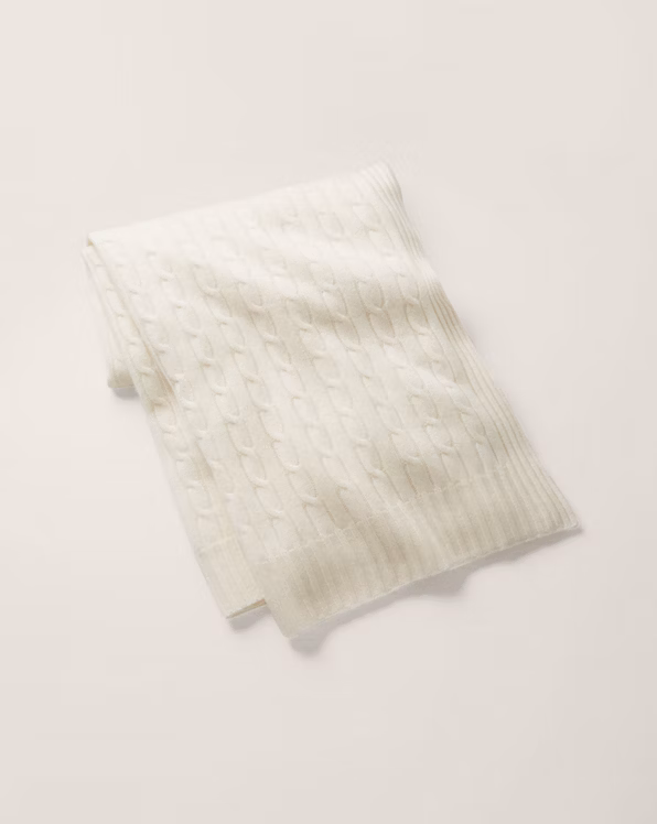 Cable Cashmere Throw Blanket