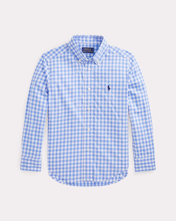Gingham Cotton Poplin Shirt