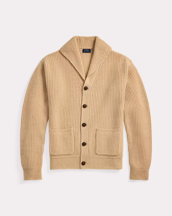 Textured Wool-Cashmere Shawl Cardigan