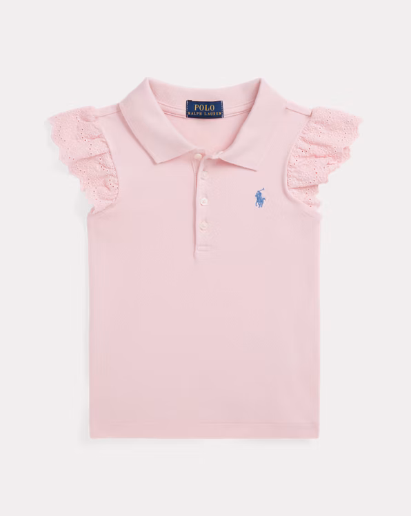 Eyelet Stretch Mesh Polo Shirt