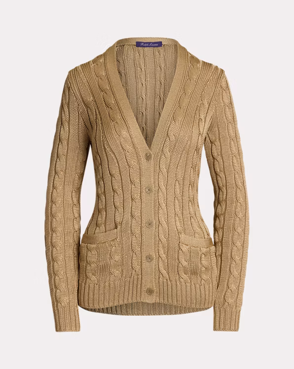 Cable-Knit Silk Cardigan Jumper