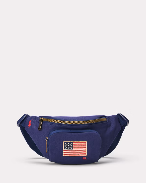 Flag-Appliqué Canvas Waistpack