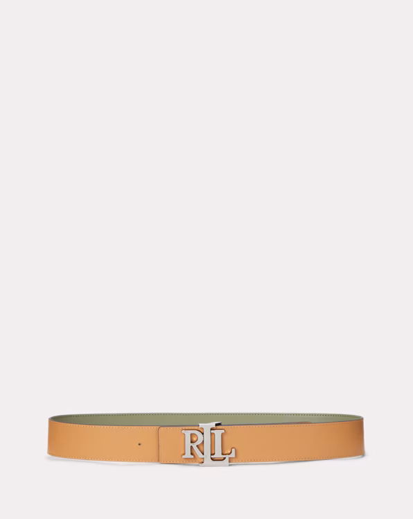 Logo Reversible Leather Wide Belt
