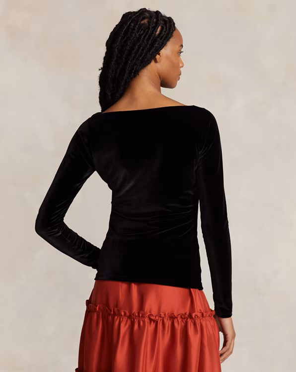 PRL x Naiomi Glasses Velvet Boatneck Top