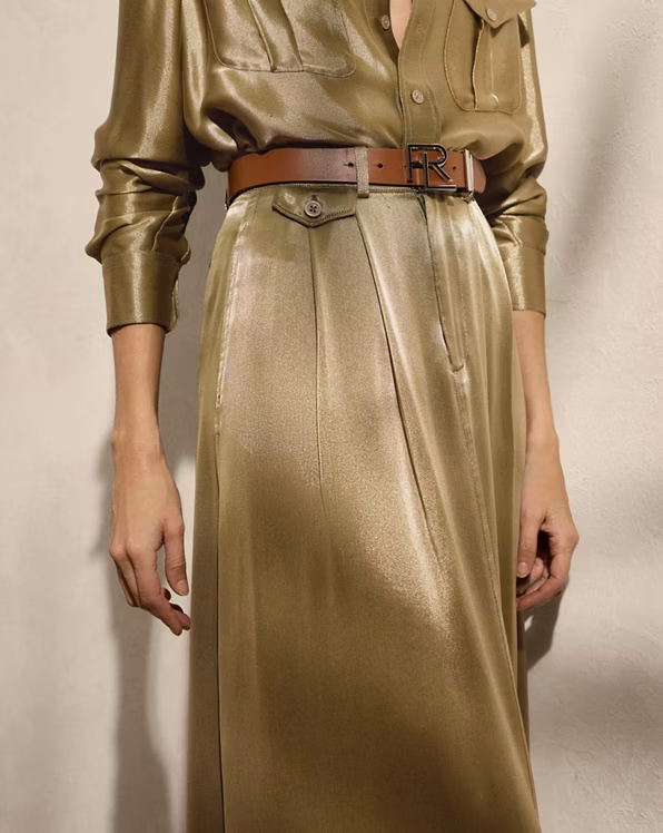 Demetrius Metallic Satin Maxiskirt