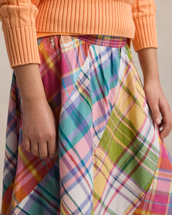 Plaid Cotton Madras Skirt