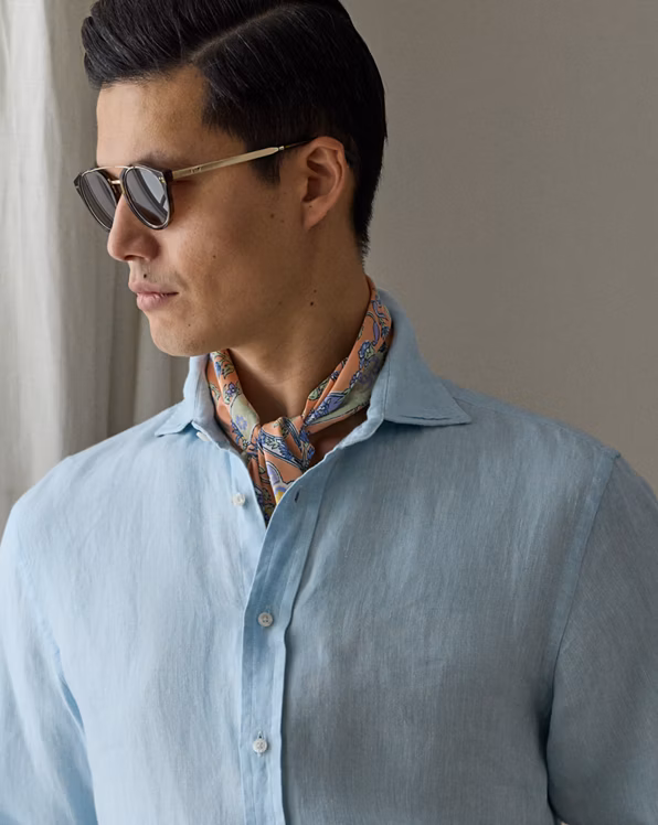 Basket-Weave Linen Shirt