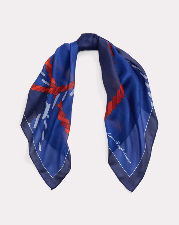 Rope-Print Square Scarf