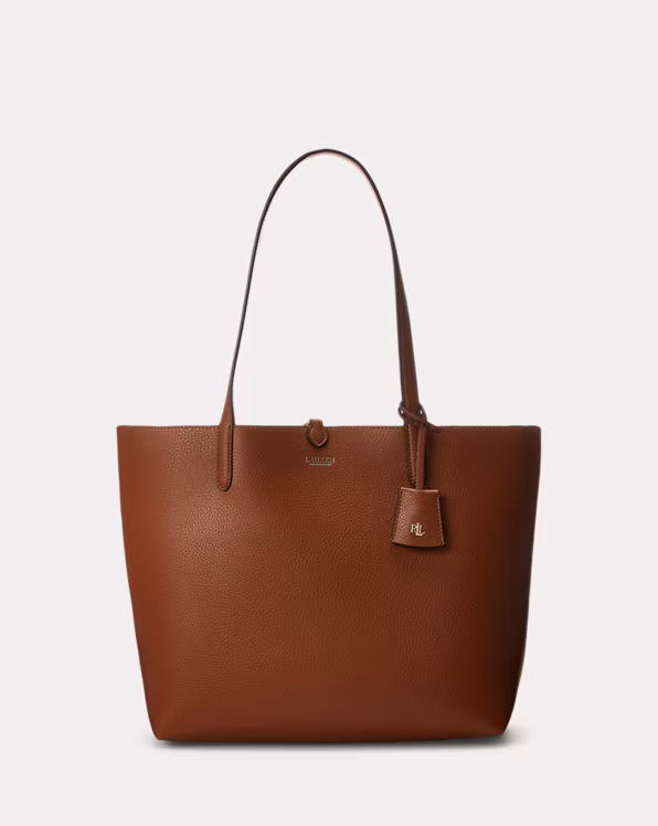Faux-Leather Medium Reversible Tote Bag
