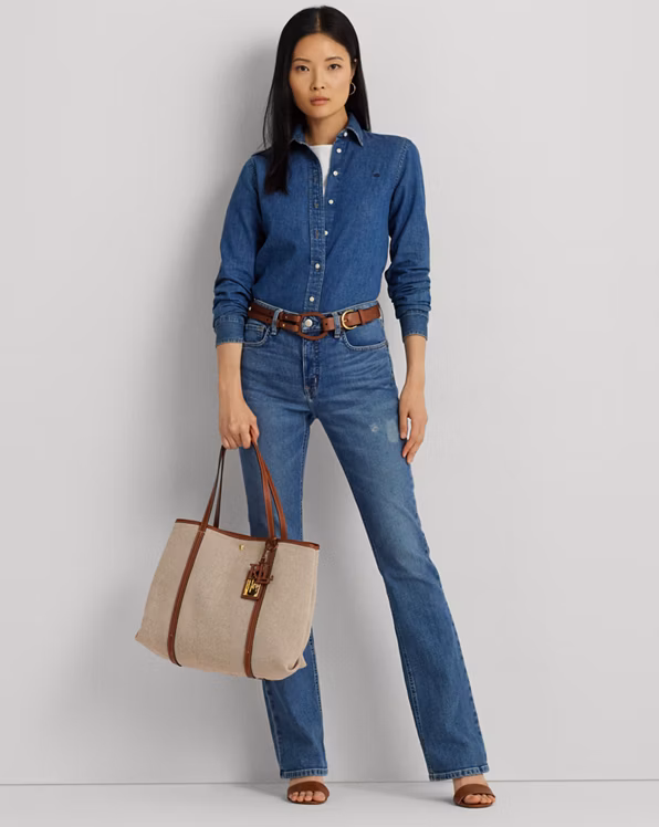 Canvas & Leather Large Emerie Tote