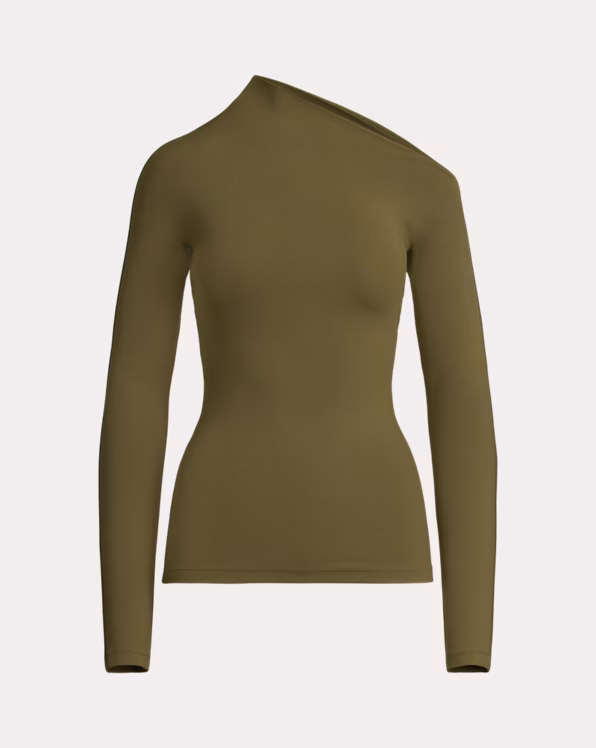 Jersey Asymmetrical Long-Sleeve Top