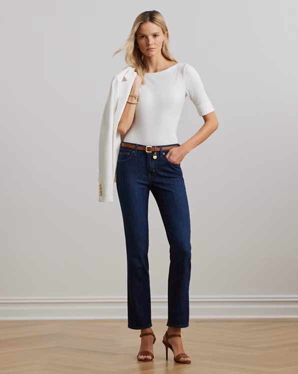 Stretch Cotton Boatneck Tee