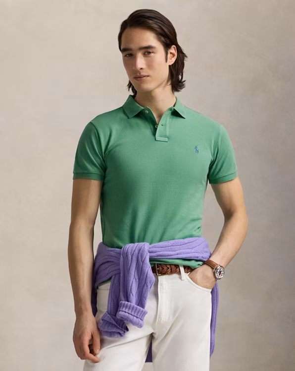 Slim Fit Mesh Polo Shirt