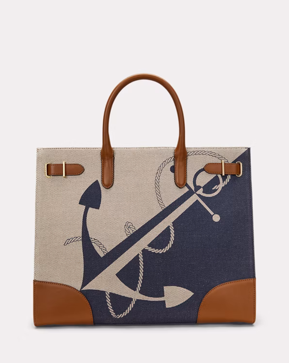 Logo-Print Canvas Large Devyn Tote Bag