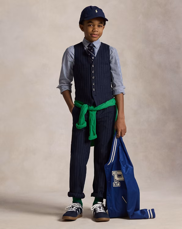 Rope-Stripe Cotton-Silk Suit Waistcoat