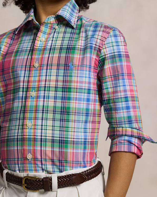 Plaid Cotton Poplin Shirt