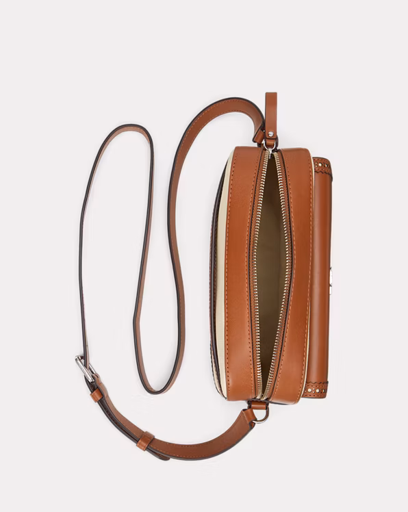 Straw & Leather Medium Marcy Camera Bag