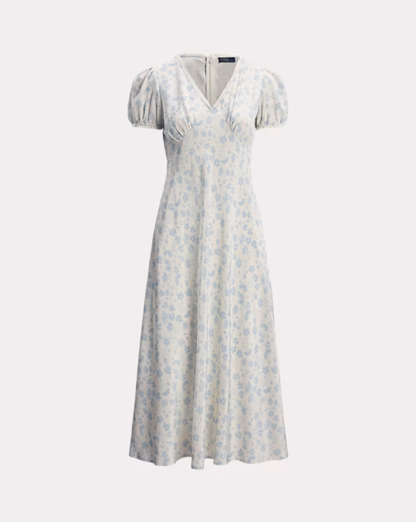 Floral Silk Crepe Dress