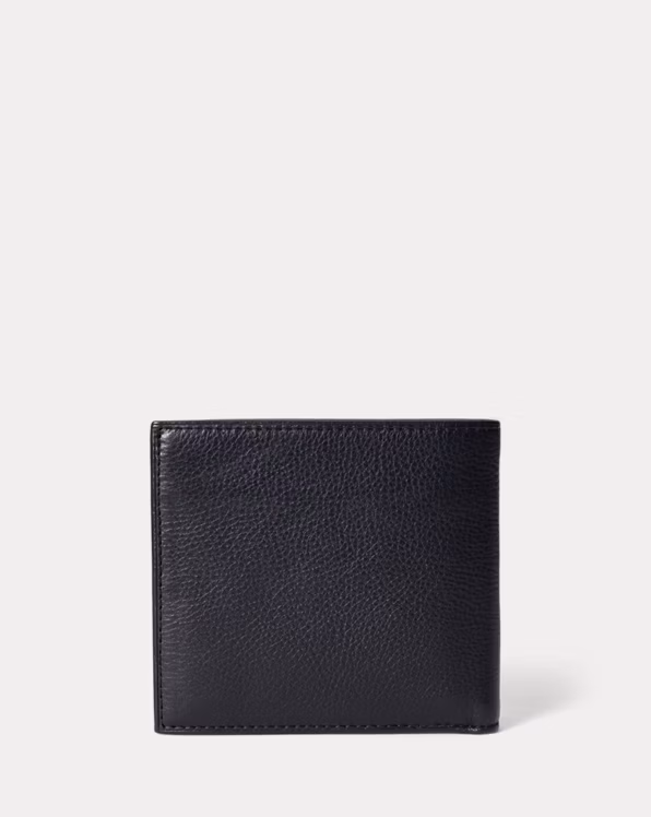 Pebbled Leather Billfold Coin Wallet