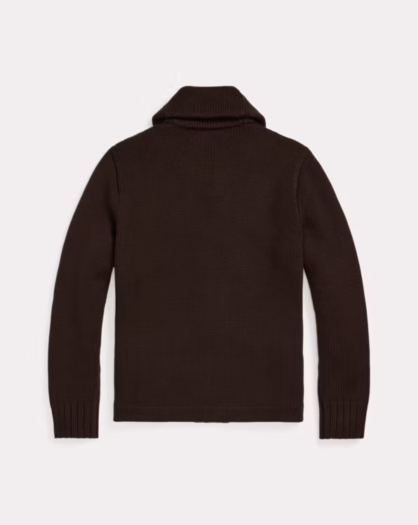 Appliquéd Wool Shawl-Collar Cardigan