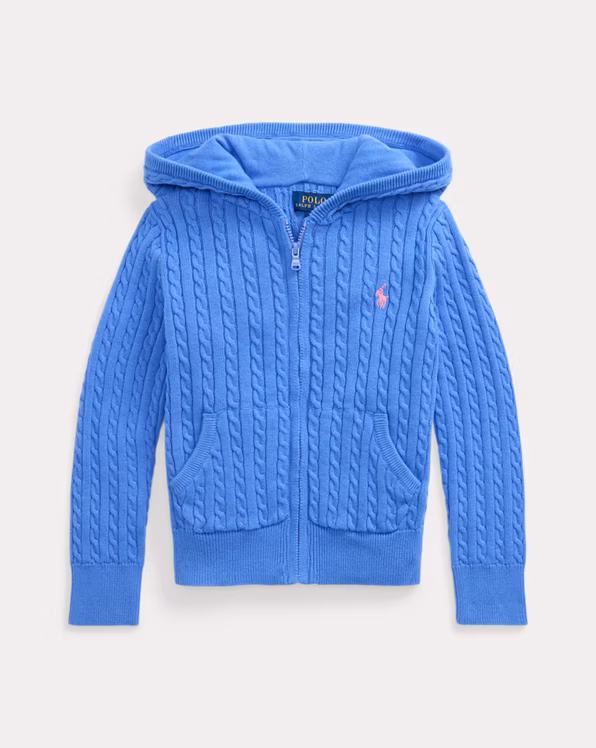 Mini-Cable Cotton Full-Zip Hoodie