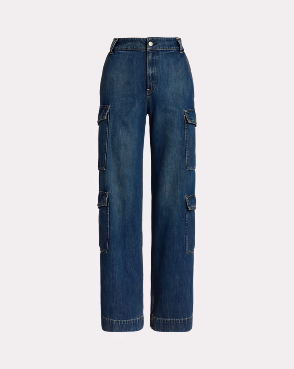 High-Rise Wide-Leg Cargo Jean