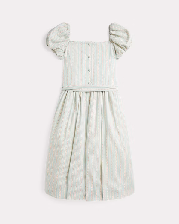 Striped Belted Dobby Dress