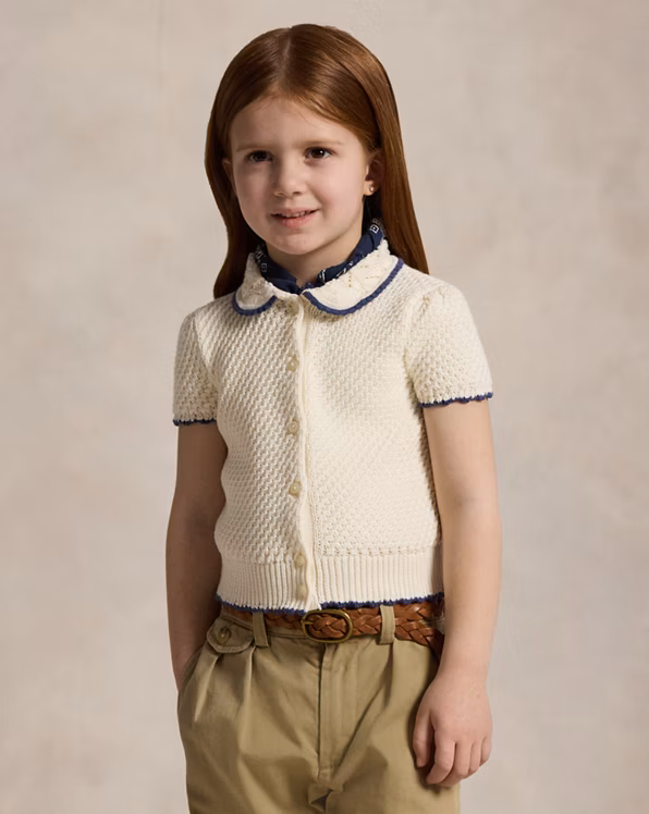 Pointelle-Knit Cotton Cardigan