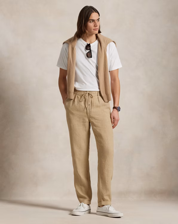 Lateef Slim Tapered Fit Linen Trouser