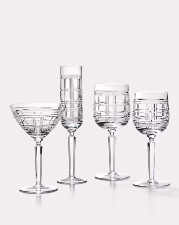 Hudson Plaid Red Wine Glass