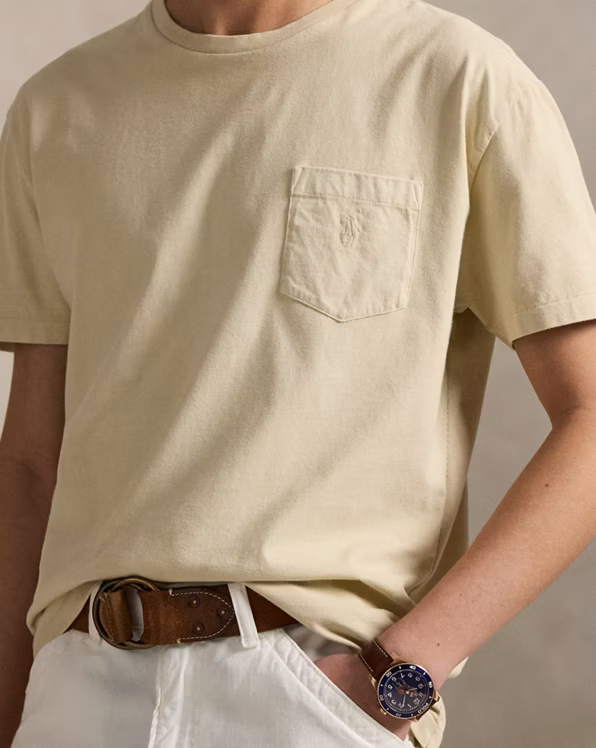 Custom Slim Mineral-Dyed Pocket T-Shirt