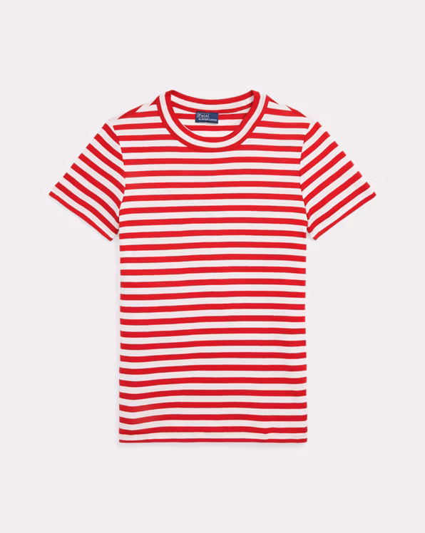 Striped Rib-Knit Cotton Crewneck T-Shirt