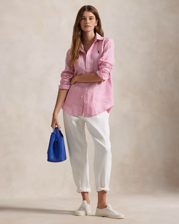 Classic Fit Striped Linen Shirt