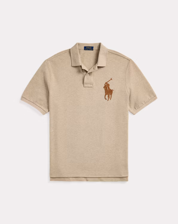 Classic Fit Leather-Pony Mesh Polo Shirt