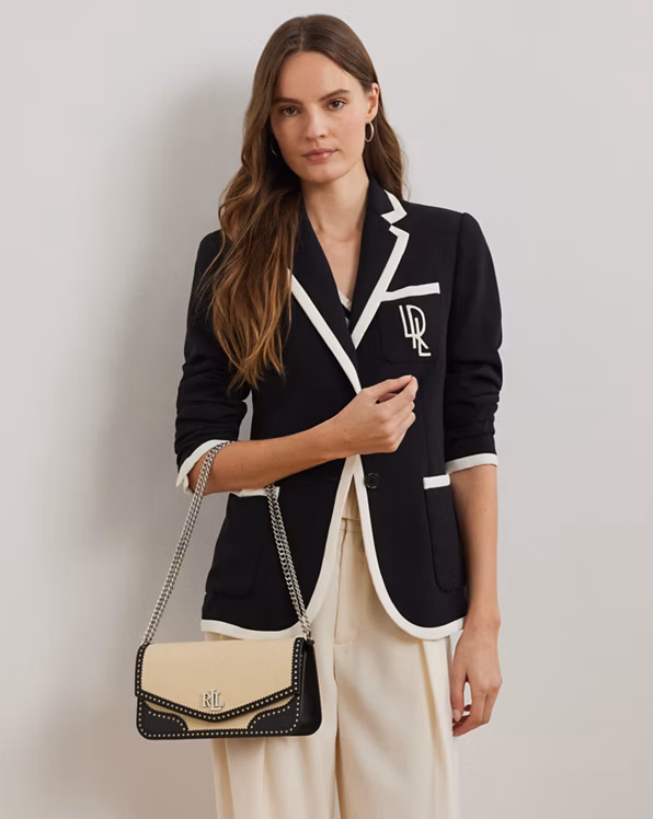 Straw & Leather Medium Sawyer Bag