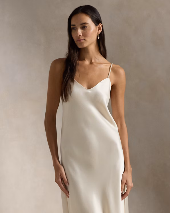 Satin Midi Slip Dress