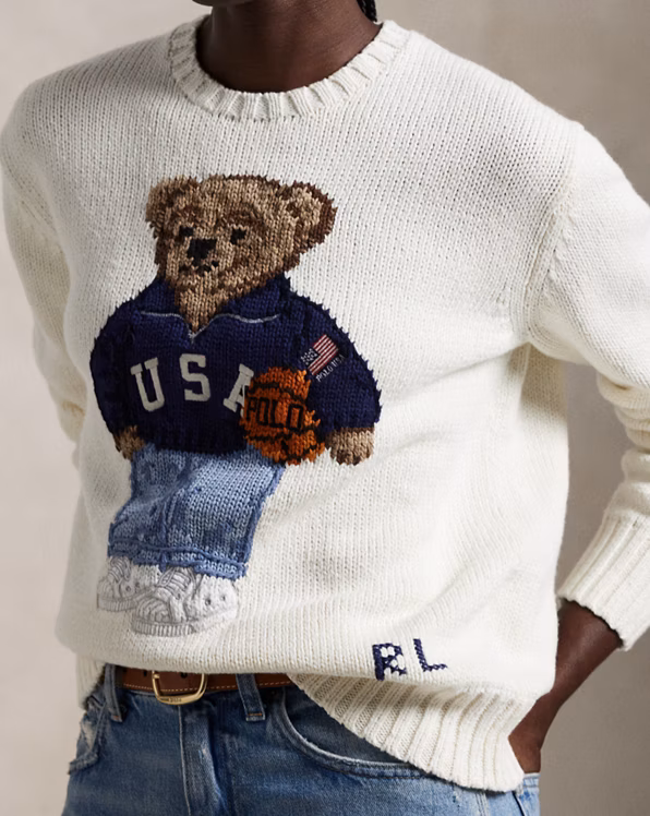 Polo Bear Cotton-Linen Crewneck Jumper