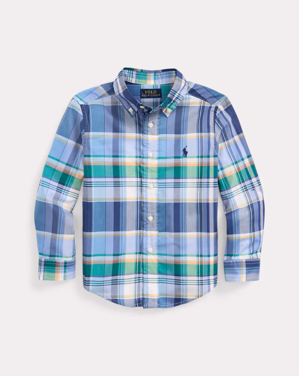 Plaid Cotton Poplin Shirt