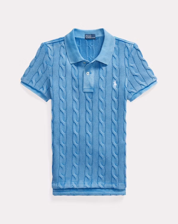 Cable-Knit Polo Shirt