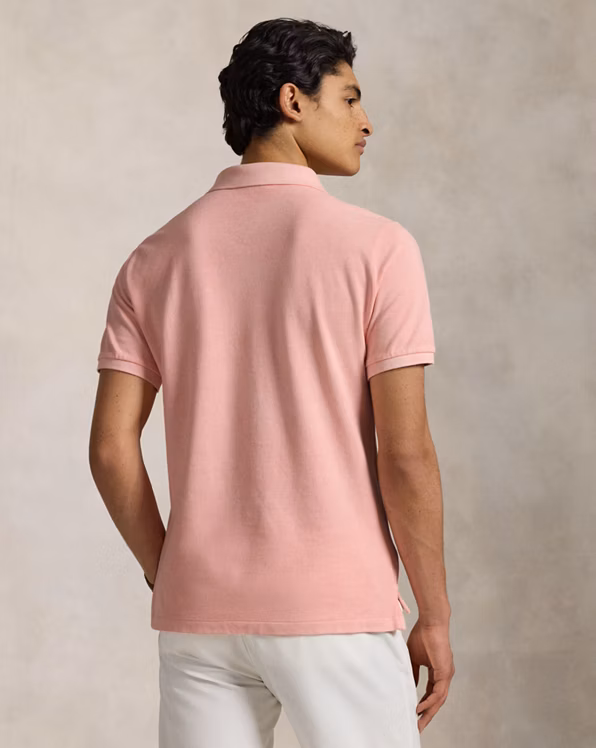 Custom Slim Mineral-Dyed Mesh Polo Shirt