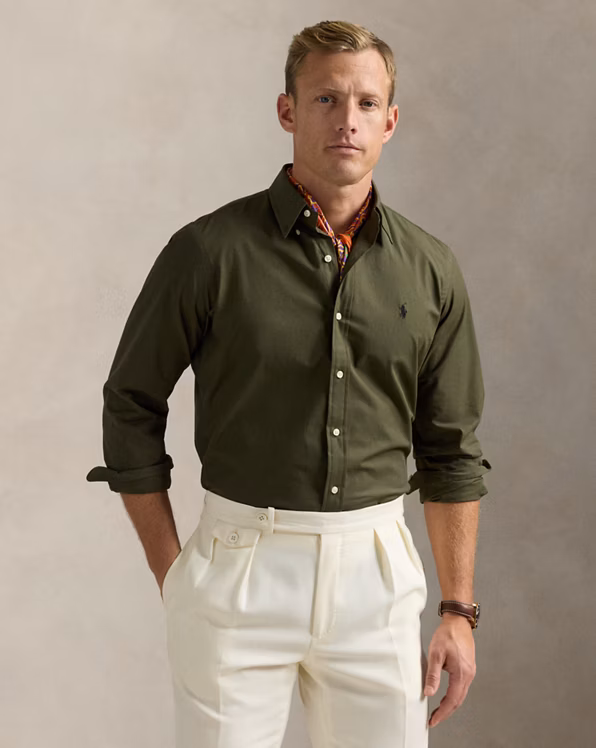 Slim Fit Stretch Poplin Shirt