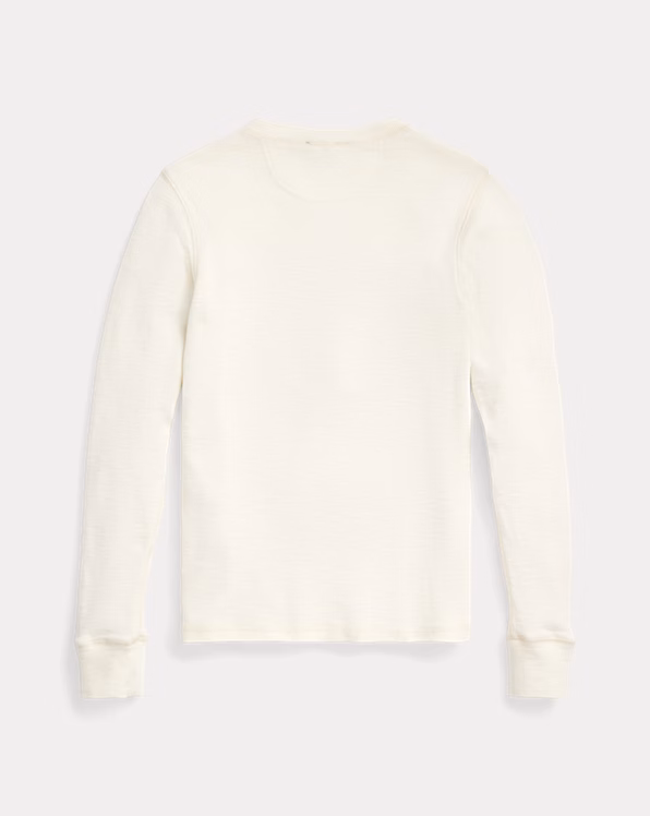 Waffle-Knit Cotton Henley