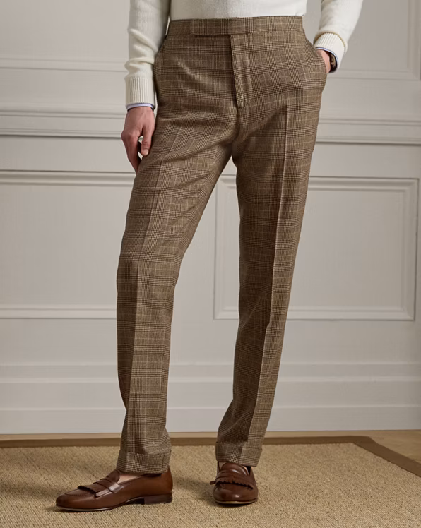 Gregory Handmade Glen Plaid Suit Trouser