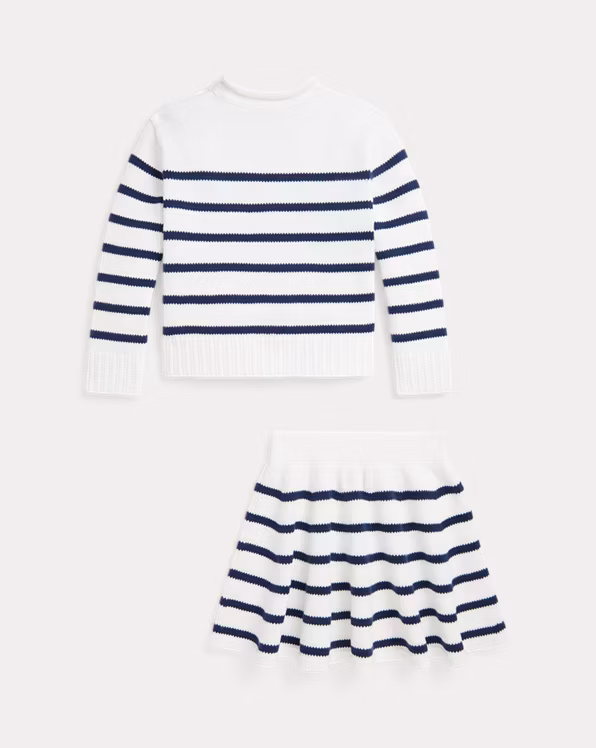Striped Cotton Jumper & Skirt Set