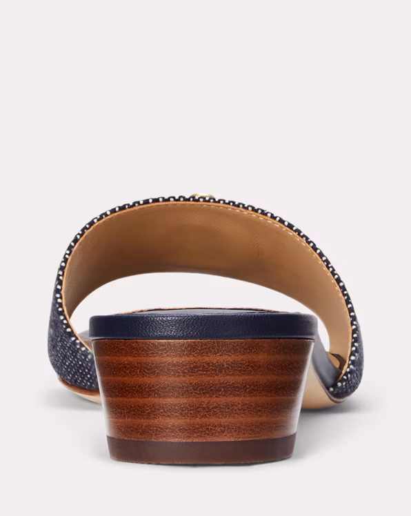 Fay Anchor-Logo Cross-Dyed Canvas Sandal