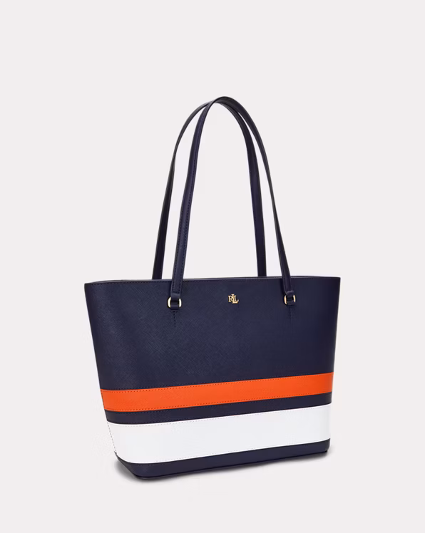 Striped Leather Medium Karly Tote Bag
