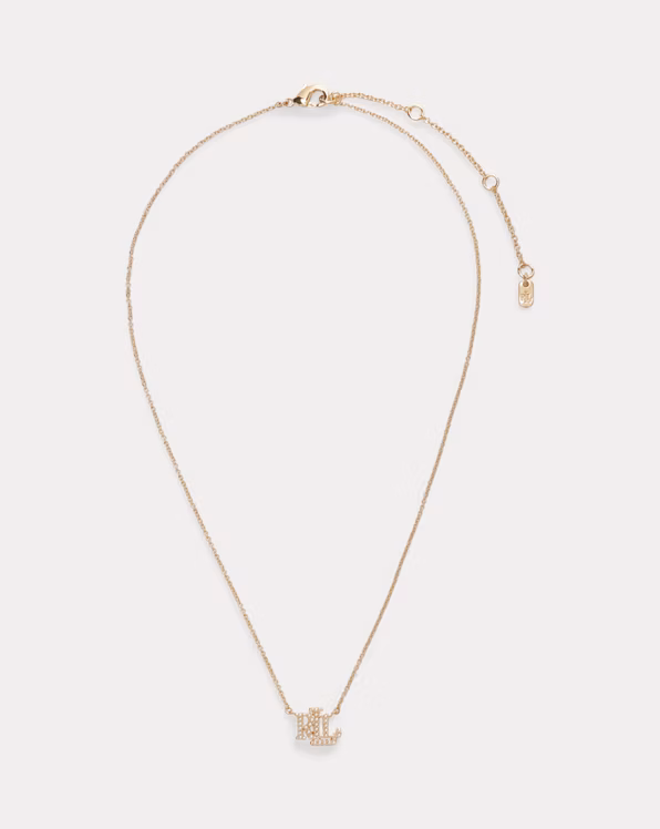 Faux-Pearl Logo Pendant Necklace