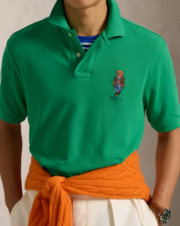 Classic Fit Polo Bear Mesh Polo Shirt